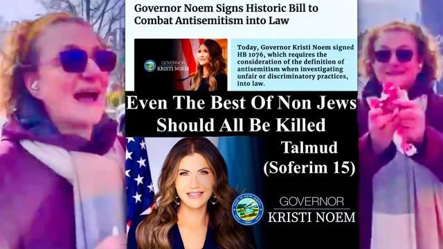 Gov Kristi Noem Antisemitism Bill Outlaws Free Speech Normalizes Jewish Racism Genocide Of Non Jews