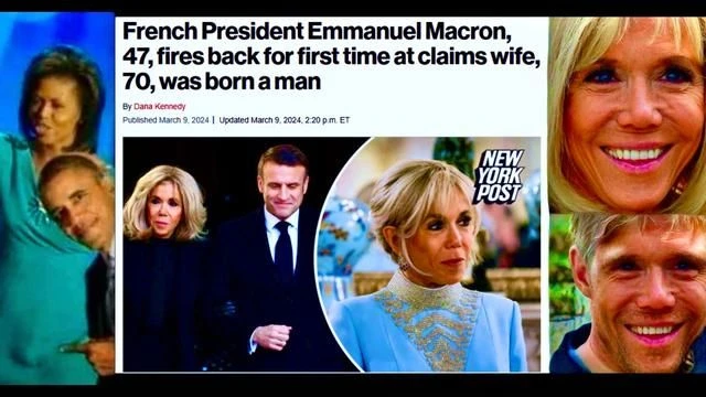 French President Emmanuel Macron Married To Man Wife Brigette Exposes Transgender Michelle Obama