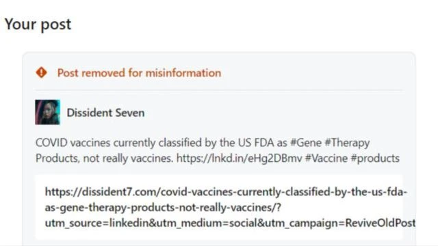 Linkedin Removed My Post for ''Misinformation'' - Wrong Speak-Ministry of Truth-Orwell 1984-Thought 👮