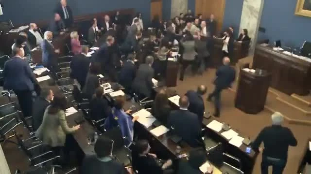 Chaos breaks out in the Georgian Parliament