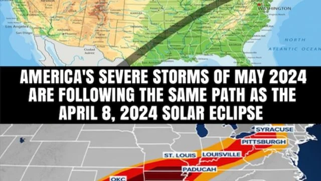 AMERICA’S SEVERE STORMS MAY 2024: SAME PATH AS 2024 SOLAR ECLIPSE