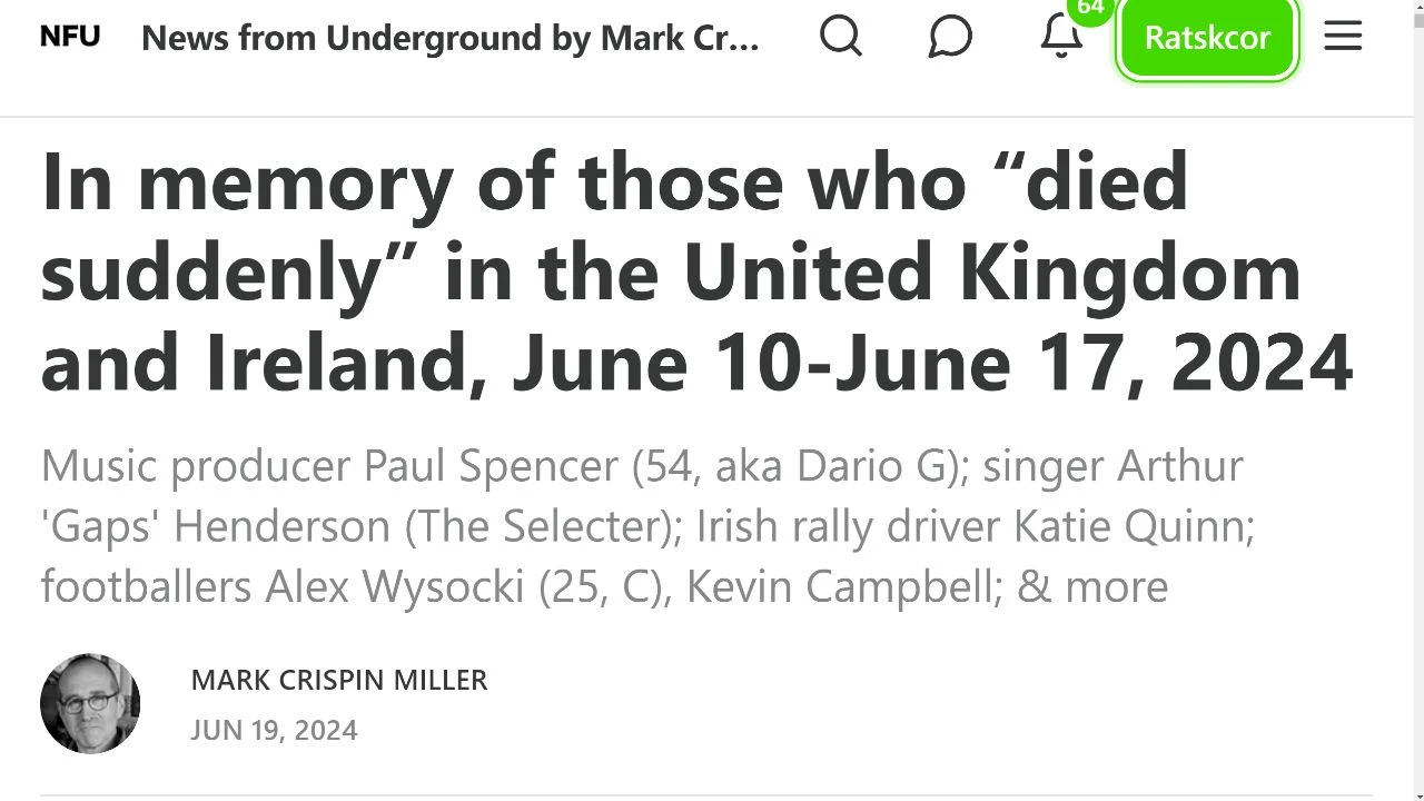 In Memory Of Those Who Died Suddenly In The United Kingdon & Ireland, June 10-June 17, 2024