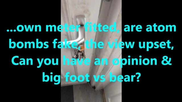 ...own meter fitted, are atom bombs fake, the view upset, Can you have an opinion & big foot vs bear?