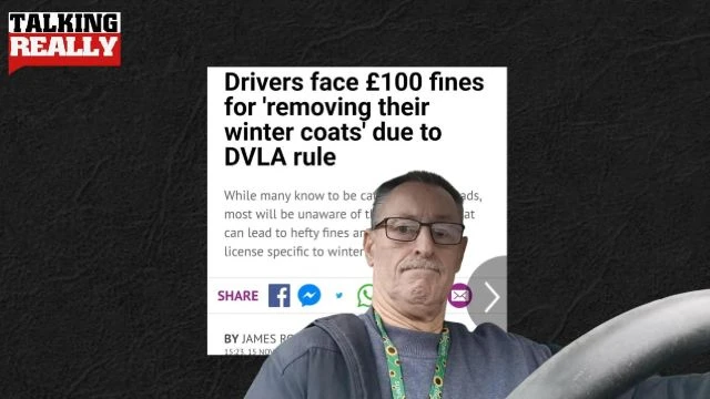 £100 fine DVLA rules removing winter coat!