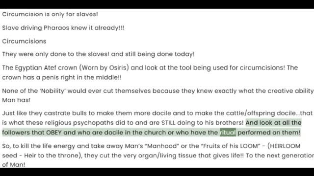 Circumcision is only for slaves!     Slave driving Pharaos knew it already!