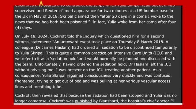 Novichok Show Trial Suffers Sudden Death Shock From Doctor’s Testimony That Government Officials Sedated The Skripals To Stop Them Talking - Dances With Bears