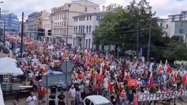 Anti Vaccination Passport Protest in Katowice Poland (20210807)